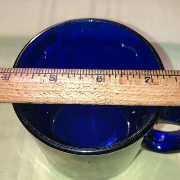 COBALT BLUE GLASS cup made in USA, no chips, cracks, problems.   $19 - Picture 5 of 7